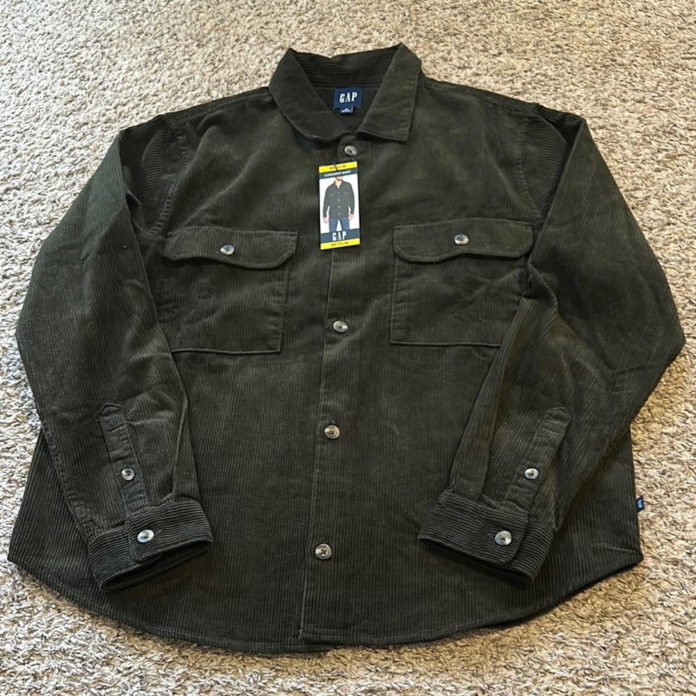 GAP Men's Green Corduroy Overshirt